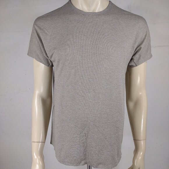 Lululemon Lab tan beige short sleeve crew neck base layer shirt mens Small - Picture 1 of 8